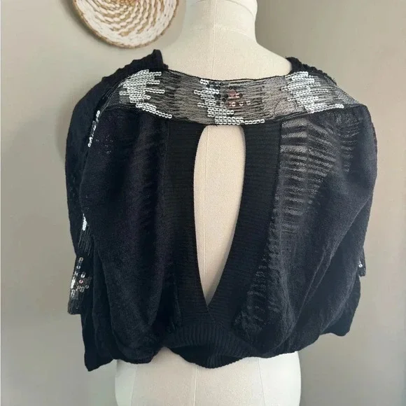 Free People Black and Silver Evening Shrug - Size small - Picture 5 of 11